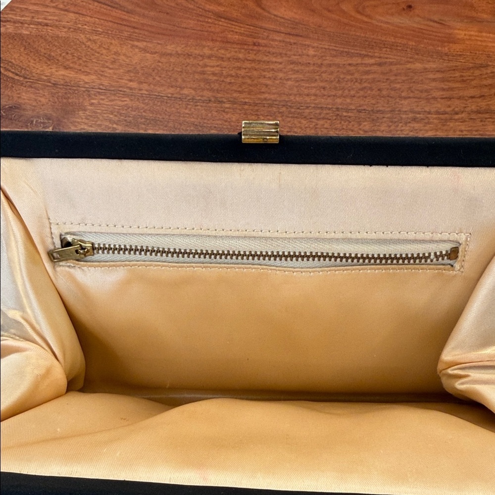 Vintage Waldman Clutch- Metallic Floral and Black - Picture 5 of 10